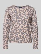 monari Longsleeve im Leo-Look mit Rundhalsausschnitt in Hellbraun, Grö...