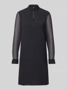 s.Oliver BLACK LABEL Relaxed Fit Chiffonkleid mit Stehkragen in Black,...