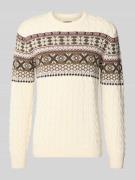 MCNEAL Strickpullover mit gerippten Abschlüssen in Ecru, Größe L