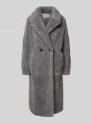 comma Mantel aus Teddyfell mit Reverskragen in Rauchblau, Größe M