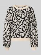 Vila Strickpullover mit gerippten Abschlüssen Modell 'TIP' in Beige, G...