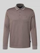 bugatti Poloshirt mit Label-Stitching in Mittelgrau, Größe 3XL