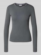 Jake*s Casual Slim Fit Longsleeve mit Strukturmuster in Dunkelgrau, Gr...