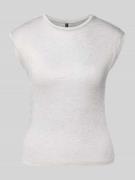 Vero Moda Slim Fit T-Shirt aus Viskose-Mix Modell 'SARAH' in Hellgrau,...