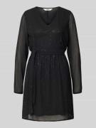 Only Minikleid mit Bindegürtel Modell 'STAR LIFE' in Metallic Black, G...