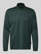 bugatti Poloshirt mit Label-Stitching in Dunkelgruen, Größe L