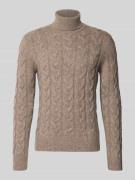 GRAN SASSO Strickpullover mit Rollkragen in Sand, Größe 56