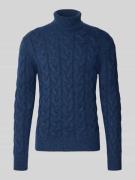 GRAN SASSO Strickpullover mit Rollkragen in Jeansblau, Größe 50