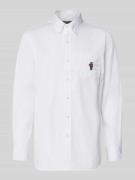 Polo Ralph Lauren Custom Fit Business-Hemd mit Knopfleiste in Weiss, G...