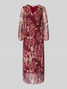 ZABAIONE Maxikleid mit V-Ausschnitt in Bordeaux, Größe L