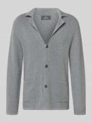 RAGMAN Regular Fit Strickjacke aus Baumwoll-Woll-Mix in Hellgrau, Größ...
