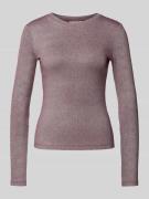 Vila Slim Fit Longsleeve aus Viskose-Mix Modell 'Eleinas' in Pflaume, ...