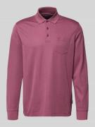 bugatti Poloshirt mit Label-Stitching in Aubergine, Größe L
