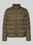 Pepe Jeans Regular Fit Steppjacke mit Stehkragen in Oliv, Größe L