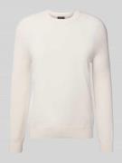 MAERZ Muenchen Strickpullover mit gerippten Abschlüssen in Offwhite, G...