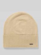 BOSS Beanie aus Schurwoll-Kaschmir-Mix Modell 'LARI' in Beige, Größe 1
