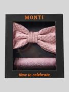Monti Fliege und Einstecktuch im Set aus reiner Seide in Rose, Größe 1