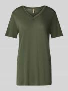 Soyaconcept T-Shirt aus Leinen-Viskose-Mix Modell 'EMEL' in Dunkelgrue...