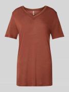 Soyaconcept T-Shirt aus Leinen-Viskose-Mix Modell 'EMEL' in Rostrot, G...