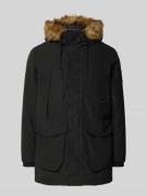 Jack & Jones Parka mit Pattentaschen und Kapuze mit Kunstfell in Black...