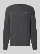 Lacoste Regular Fit Strickpullover aus reiner Wolle in Mittelgrau, Grö...