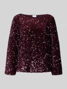 Vila Blusenshirt mit Paillettenbesatz Modell 'FAITH' in Pflaume, Größe...