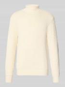 MCNEAL Rollkragenpullover mit gerippten Abschlüssen in Ecru, Größe L