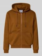 Jack & Jones Sweatjacke mit Kapuze Modell 'BRADLEY' in Cognac, Größe L