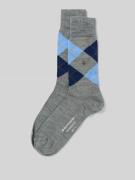 Burlington Socken aus Schurwoll-Mix Modell 'EDINBURGH' in Mittelgrau M...