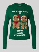 Only Regular Fit Weihnachtspullover mit Schriftzug Modell 'XMAS GINGER...