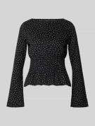 Gina Tricot Longsleeve mit U-Boot-Ausschnitt in Black, Größe L
