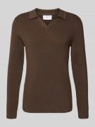 Lindbergh Relaxed Fit Pullover mit Strukturmuster in Mittelbraun, Größ...