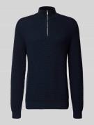 MCNEAL Strickpullover mit gerippten Abschlüssen in Dunkelblau, Größe L