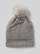 Pieces Pudelmütze mit Woll-Anteil Modell 'JAROLINE' in Mittelgrau, Grö...