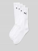PUMA Socken mit Label-Print im 4er-Pack in Weiss, Größe 39-42