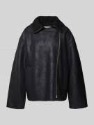 Jake*s Casual Jacke in Leder-Optik in Black, Größe L