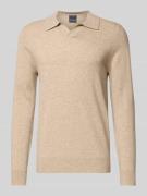 Christian Berg Men Strickpullover aus Woll-Kaschmir-Mix in Beige Melan...