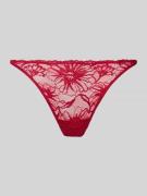 TOMMY HILFIGER String mit semitransparentem Spitze-Muster in Rot, Größ...