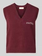 ANOTHER COTTON LAB Pullunder mit Label-Stitching in Dunkelrot, Größe L