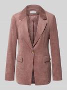 comma Slim Fit Blazer aus Cord mit Pattentaschen in Mauve, Größe 42