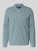 Marc O'Polo Regular Fit Strickjacke aus Schurwoll-Mix in Eisblau, Größ...
