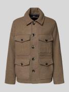 Tommy Hilfiger Regular Fit Jacke aus Woll-Mix in Taupe, Größe L