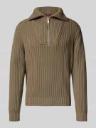 HUGO Regular Fit Troyer aus reiner Baumwolle Modell 'SRIGG' in Taupe, ...