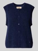 MOS MOSH Strickweste aus Woll-Mix mit Rundhalsausschnitt in Marine, Gr...