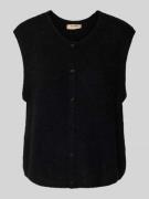 MOS MOSH Strickweste aus Woll-Mix mit Rundhalsausschnitt in Black, Grö...