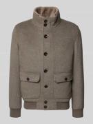 GimoS Regular Fit Jacke aus Schurwoll-Mix in Beige, Größe 52