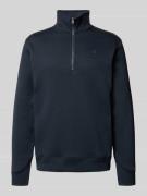 G-Star Raw Sweatshirt mit Troyer-Kragen und Logo-Stitching in Marine, ...