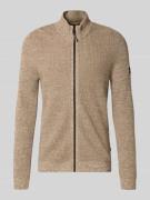 camel active Slim Fit Strickjacke Modell 'Mouline' in Offwhite Melange...