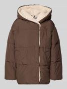 Jake*s Casual Steppjacke mit Futter aus Teddyfell in Dunkelbraun, Größ...