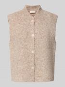 FREE/QUENT Weste in Strick-Optik in Taupe, Größe XS